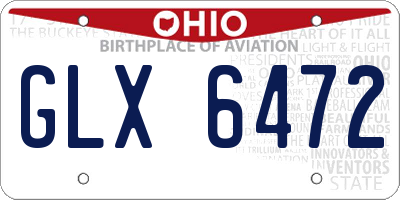OH license plate GLX6472