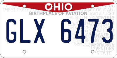 OH license plate GLX6473