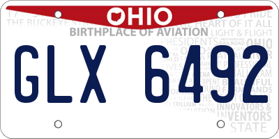 OH license plate GLX6492