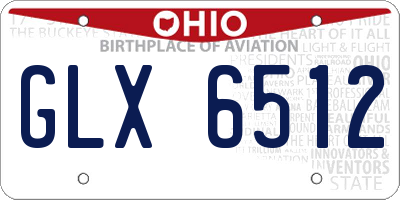 OH license plate GLX6512