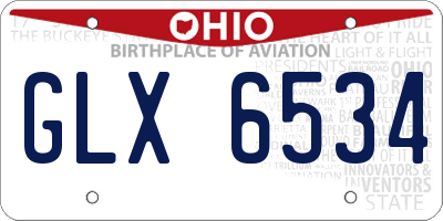OH license plate GLX6534