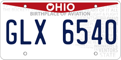 OH license plate GLX6540
