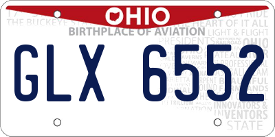 OH license plate GLX6552