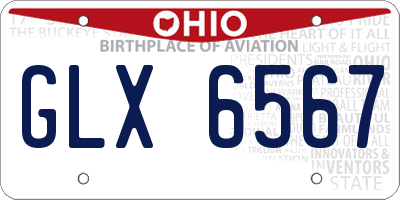 OH license plate GLX6567