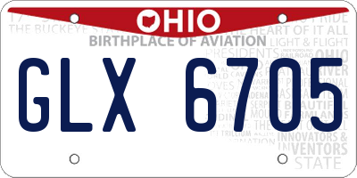 OH license plate GLX6705