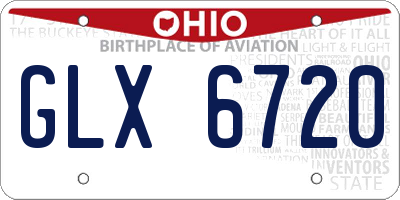 OH license plate GLX6720