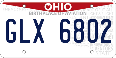 OH license plate GLX6802