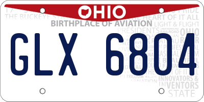 OH license plate GLX6804