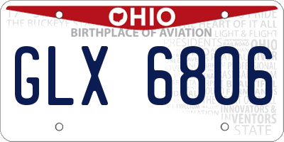 OH license plate GLX6806