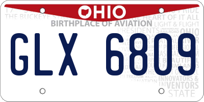 OH license plate GLX6809