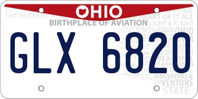 OH license plate GLX6820