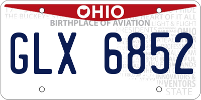 OH license plate GLX6852