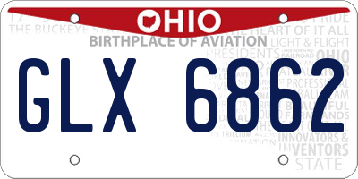 OH license plate GLX6862