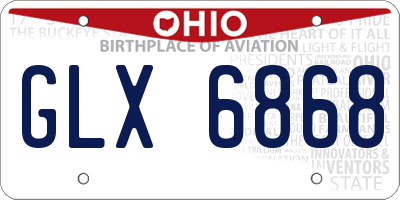 OH license plate GLX6868