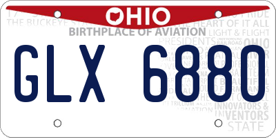 OH license plate GLX6880