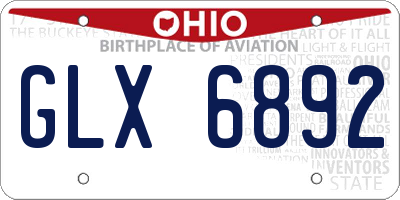 OH license plate GLX6892