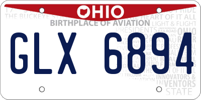 OH license plate GLX6894