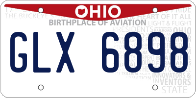 OH license plate GLX6898