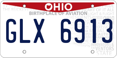 OH license plate GLX6913