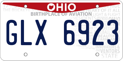 OH license plate GLX6923