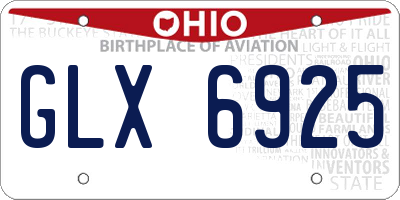 OH license plate GLX6925