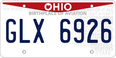 OH license plate GLX6926
