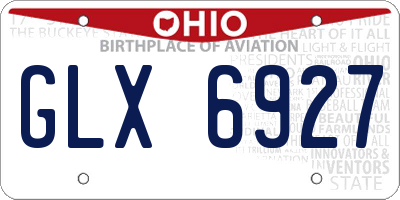 OH license plate GLX6927