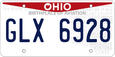 OH license plate GLX6928