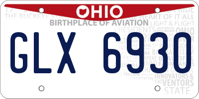 OH license plate GLX6930