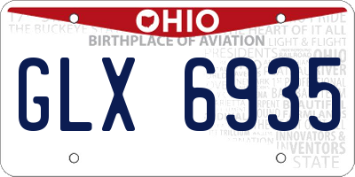 OH license plate GLX6935