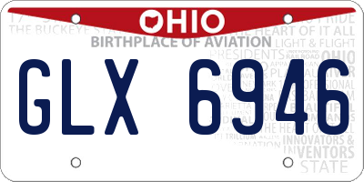 OH license plate GLX6946