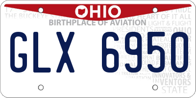 OH license plate GLX6950