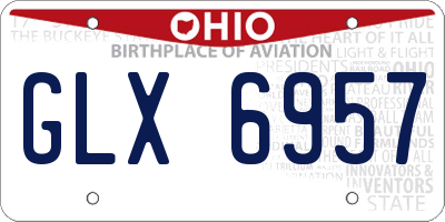 OH license plate GLX6957