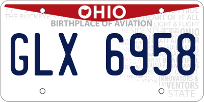 OH license plate GLX6958