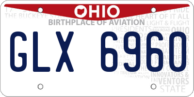 OH license plate GLX6960