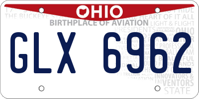 OH license plate GLX6962