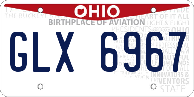OH license plate GLX6967