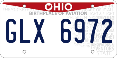 OH license plate GLX6972