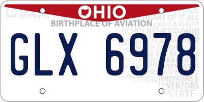 OH license plate GLX6978