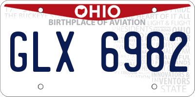OH license plate GLX6982
