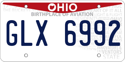 OH license plate GLX6992