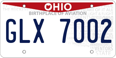 OH license plate GLX7002