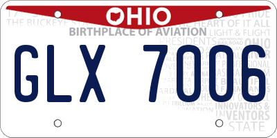 OH license plate GLX7006