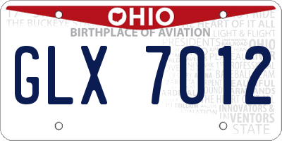 OH license plate GLX7012