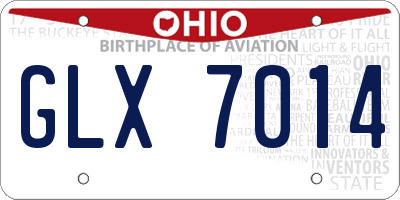 OH license plate GLX7014