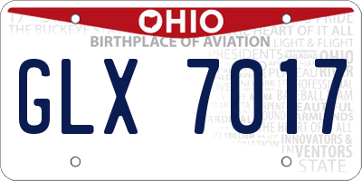 OH license plate GLX7017