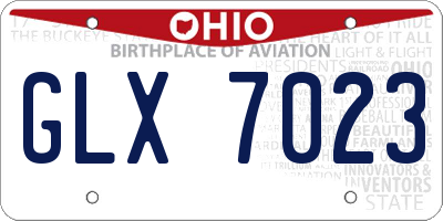 OH license plate GLX7023