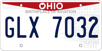 OH license plate GLX7032