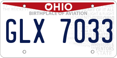 OH license plate GLX7033