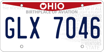 OH license plate GLX7046